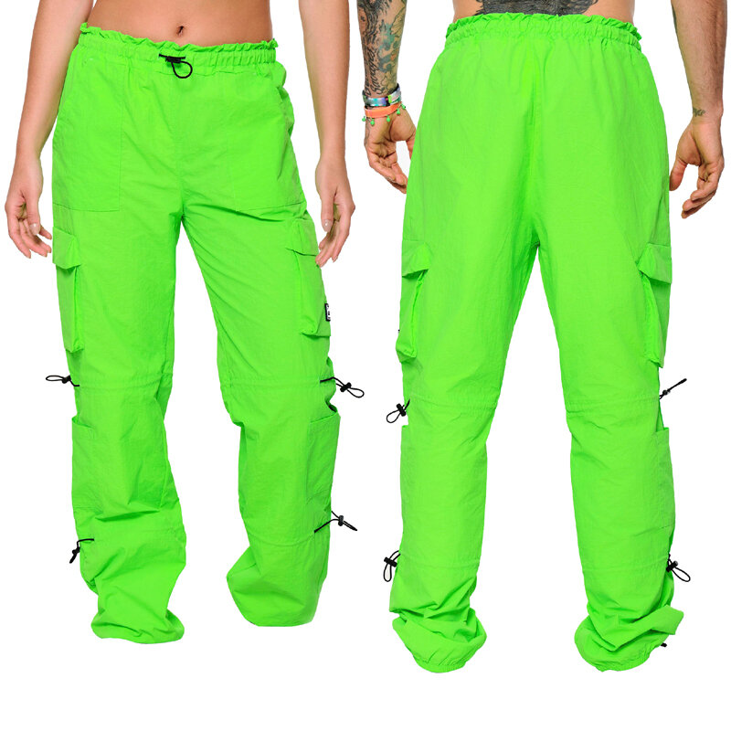 Calça solta fitness ABCDE para homens e mulheres, roupas de dança e corrida, cor fluorescente, bolso, secagem rápida, casual, nova
