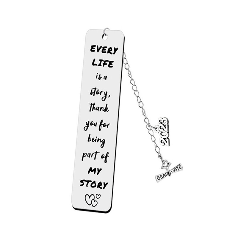 2023 Stainless Steel Inspirational Bookmark For Teachers Students Long Tassel Pendant Book Mark Graduation Jewelry Gifts