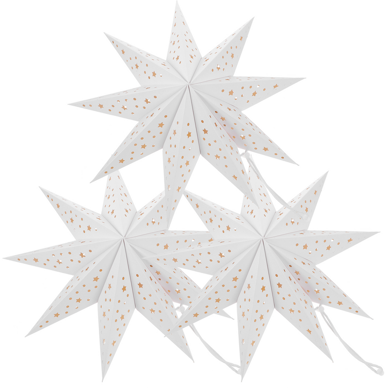 Lanterne étoile en papier évidée, abat-jour, ornements de confrontation, lanternes étoiles à 9 branches, décor intérieur décoratif, lumière étoile