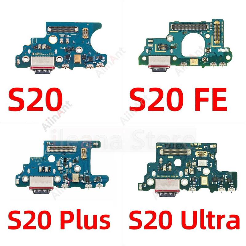 Kabel Flex pengisi daya Port USB konektor Dok papan pengisi daya untuk Samsung Galaxy S20 Ultra Plus S20FE G981U G986U G988U G780F 4G 5G