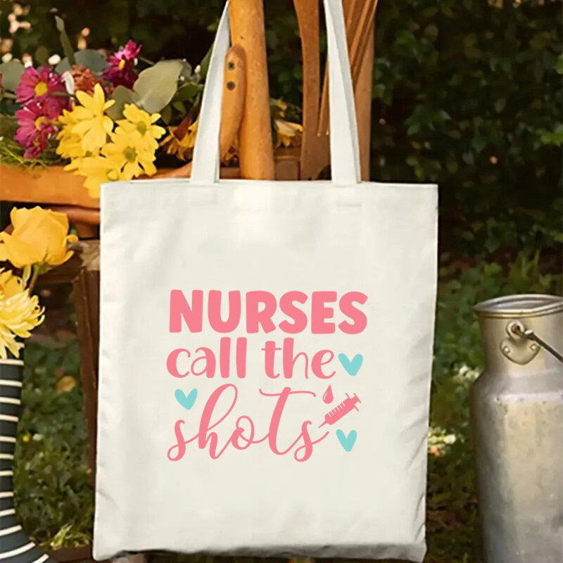 Sac à main en toile imprimée pour la journée des infirmières, sac de rangement de grande capacité, sac de voyage, léger et pliable