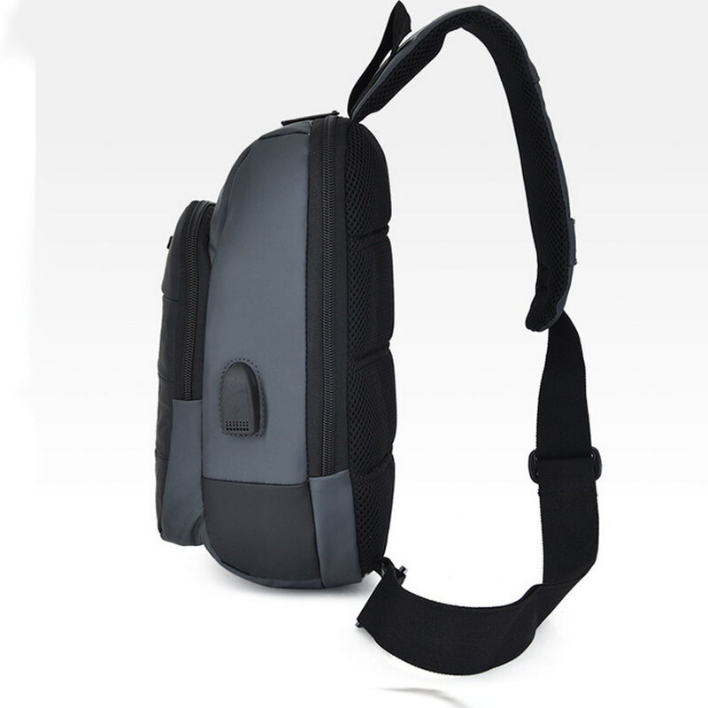 حقيبة صدر للرجال مقاوم للماء حقيبة كتف كروسبودي عادية Daypack حقيبة الظهر مع منفذ شحن USB للرجال والنساء عادية الرافعة Daypack