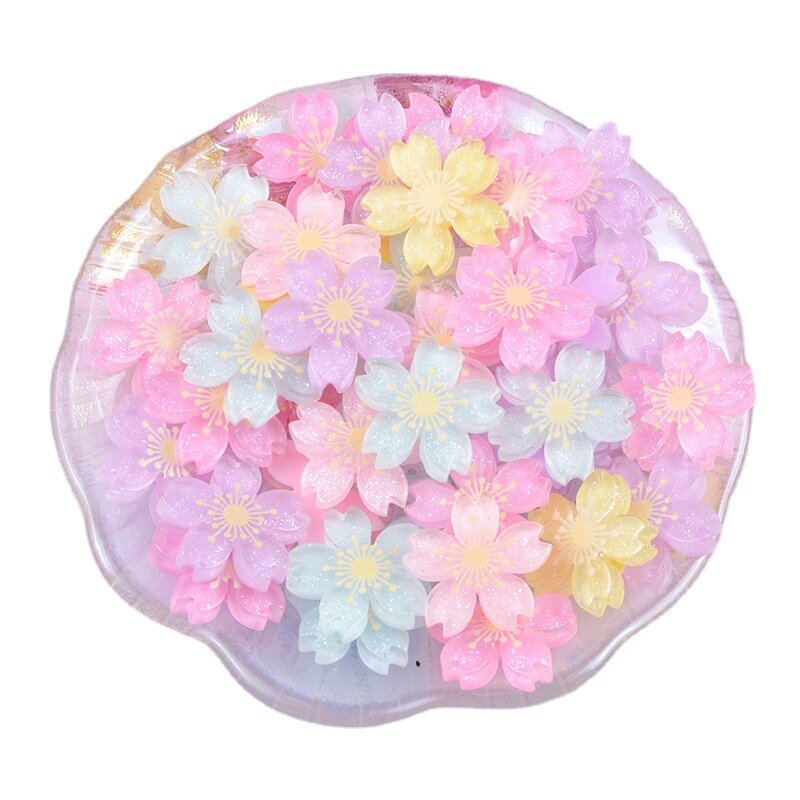 Resin Cherry Blossom Drip Gel Mobile Phone Case Material Bag Refrigerator Patch Silicone Hair Ornament Earrings DIY Accessories