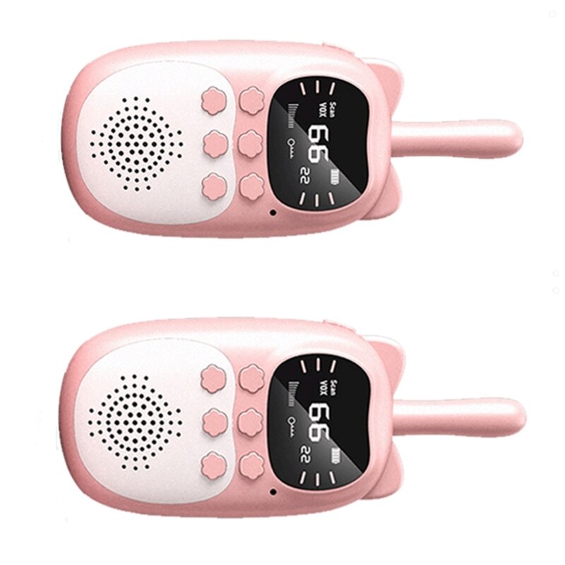 Electric Walkie Talkie Toy Cartoon Handheld Intercom Educational Toy with Flashlight Kids Early Learning Camping Gift