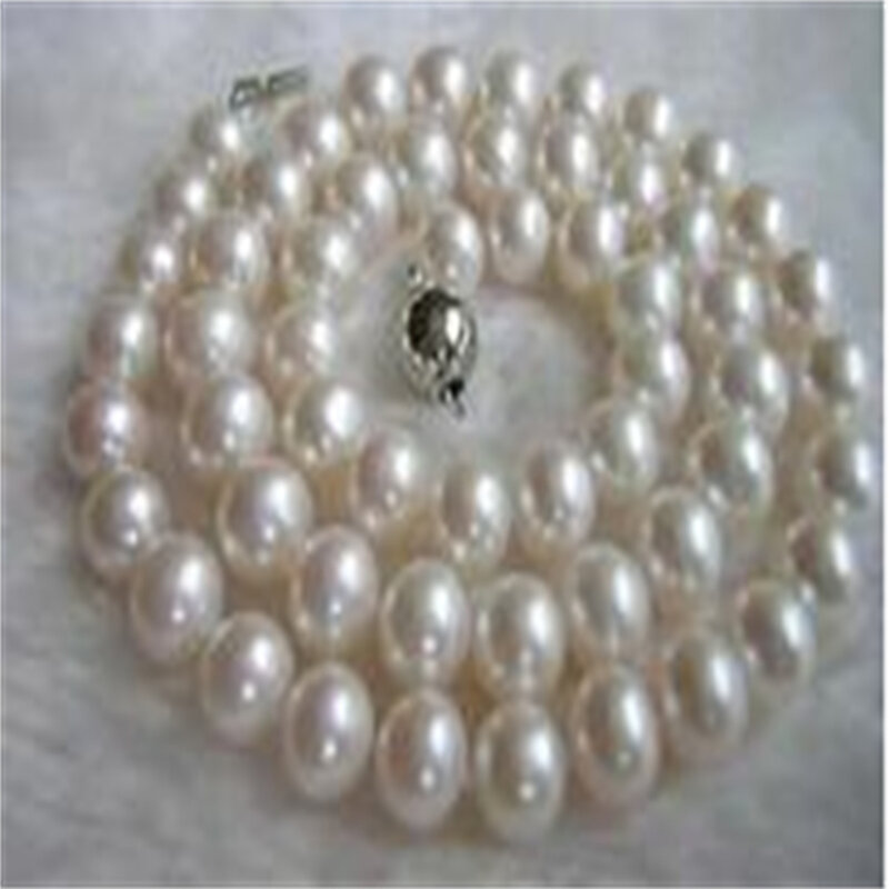 Collar de perlas de cultivo AKOYA, 8-9MM, blanco, AAA, 18"