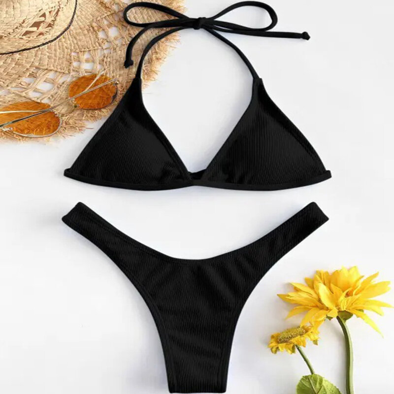 Sexy String Bikini 2-Pieces Set Women 2024 Summer Beach Bathing Suits Female Micro Split Swimsuit Mini Tankini Girl Outfits Top