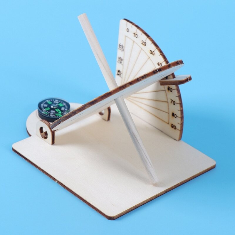 Equatorial Model Wooden Scientific Model DIY Clock Models Desktop Ornaments Educational Toy for School