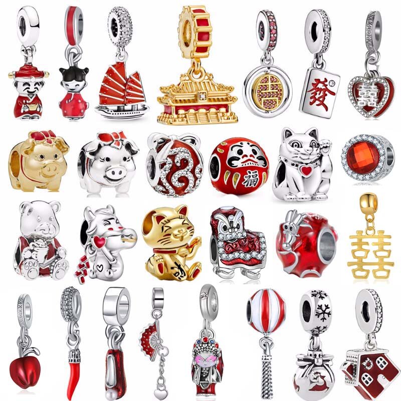 Bracelet à breloques Koi le dieu de la richesse pour femmes, nouvel an chinois rouge, lanterne de sac rouge, ajustement de bijoux, cadeaux exécutifs, 2024