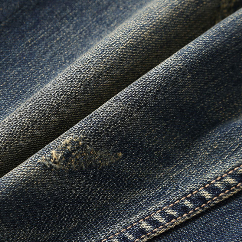 Модные мужские джинсы в итальянском стиле, высококачественные потертые синие Стрейчевые зауженные рваные джинсы в стиле ретро, мужские винтажные дизайнерские Джинсовые брюки