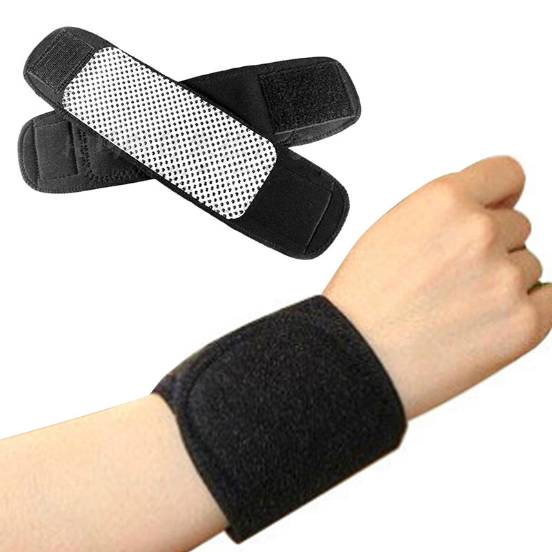 Anti Slip Sports Wrist Guard Alta Elasticidade, Promover Fratura, Cura, Melhorar a Força do Pulso, Articulações Estáveis Pretas, 1 Par, 1 Par