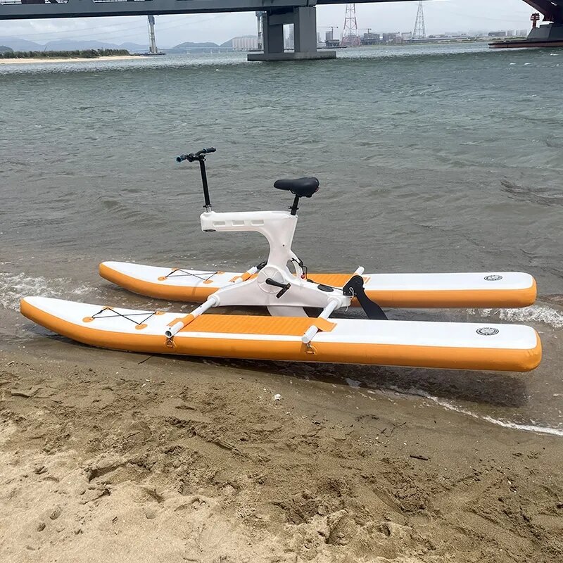 New Design 1 Person Yellow High Quality PVC Inflatable Water Bike On Rivers