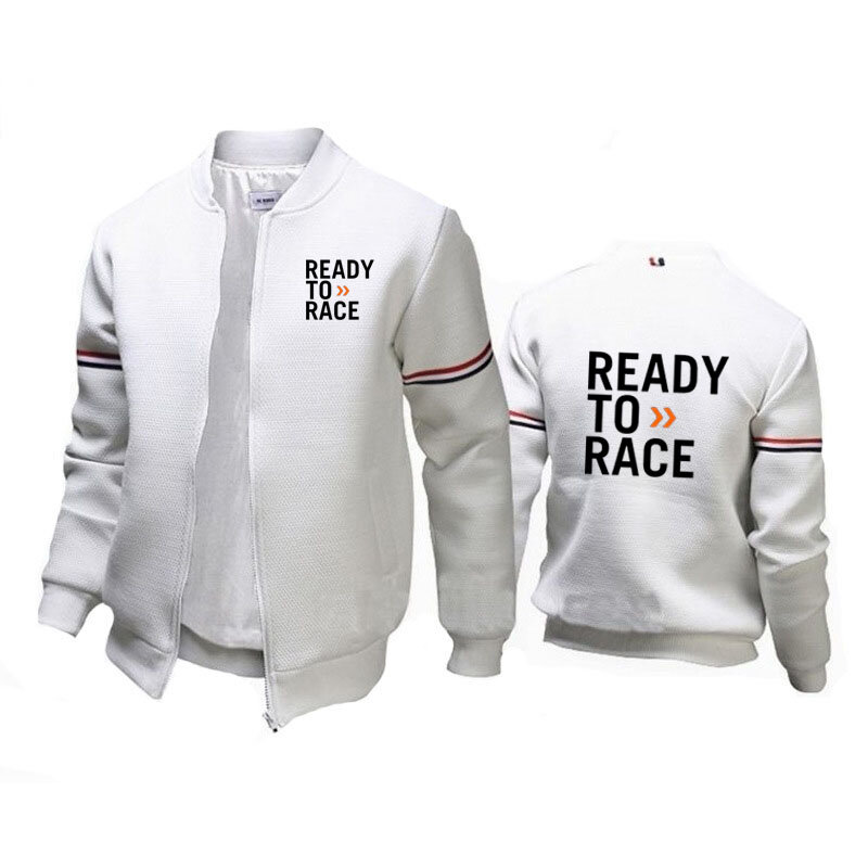 Men's Baseball jacket Ready To Race Novelty Tops Printed Sportswear Spring Autumn fashion Harajuku solid color men's jacket