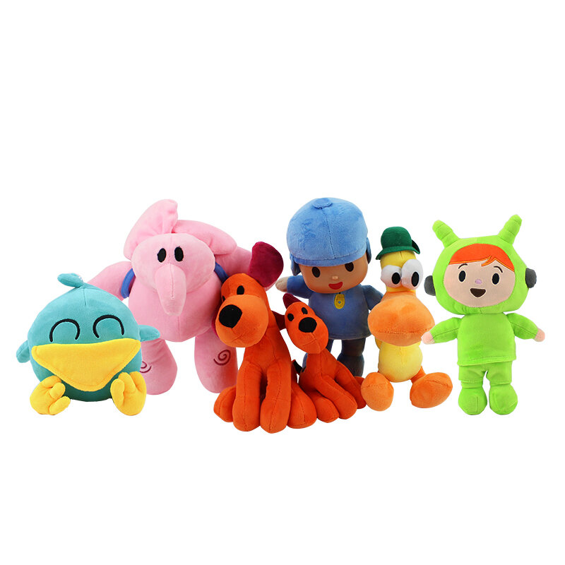 Pocoyo peluche bambola giocattoli uccello anatra elefante Kawaii Plushie morbido Anime peluche peluche per ragazze regalo per adulti adorabili giocattoli per bambini