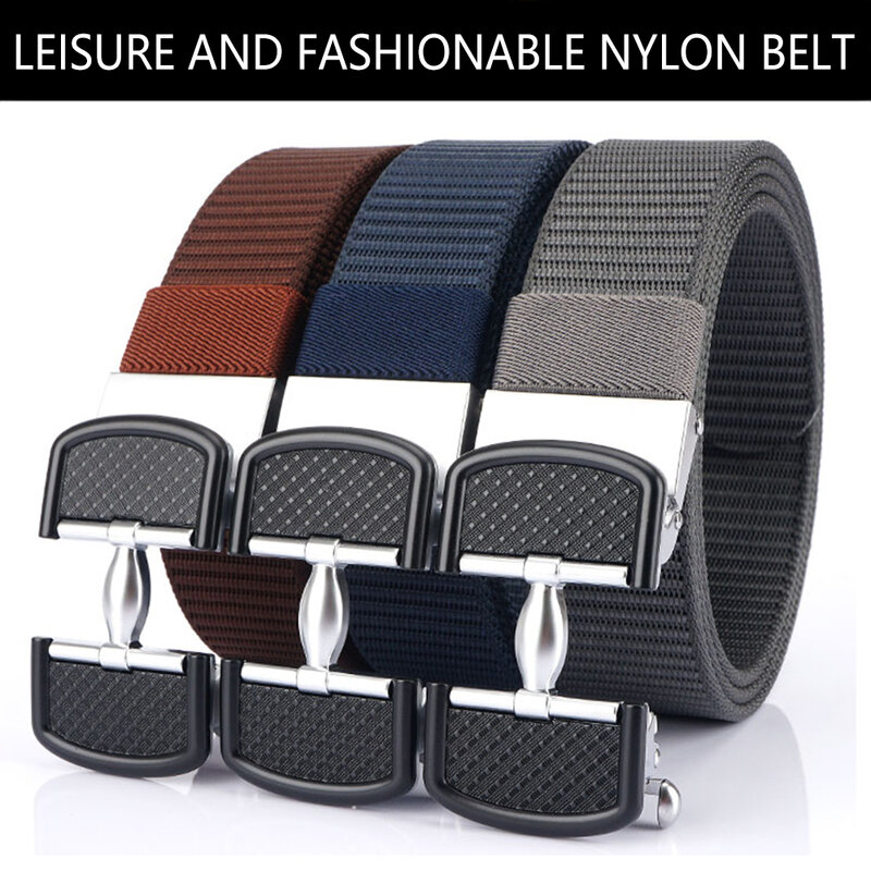 TUSHI-cinturones de moda para hombre, cinturón ajustable para Jeans Unisex, cinturón táctico de viaje al aire libre con hebilla de Metal para pantalones