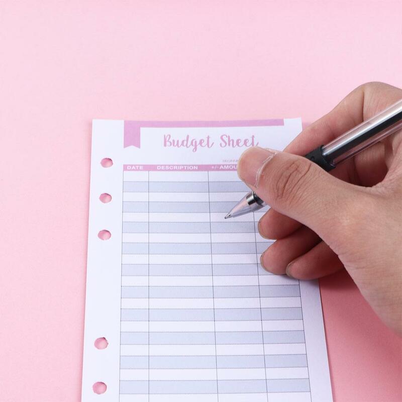 Penggunaan untuk penganggaran pengatur tagihan A6 ukuran buku Ledger amplop anggaran pengikat anggaran lembar anggaran pelacak pengeluaran