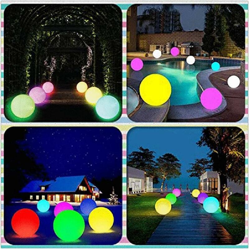 Globo inflable luminoso de Pvc con Control remoto, Bola de playa Led intermitente, Bola de onda de agua para niños, vacaciones, iluminación al aire libre