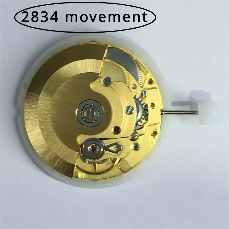 Aksesoris jam tangan gerakan diimpor dari Cina merek Hangzhou 2834 gerakan mekanis otomatis kalender ganda perak