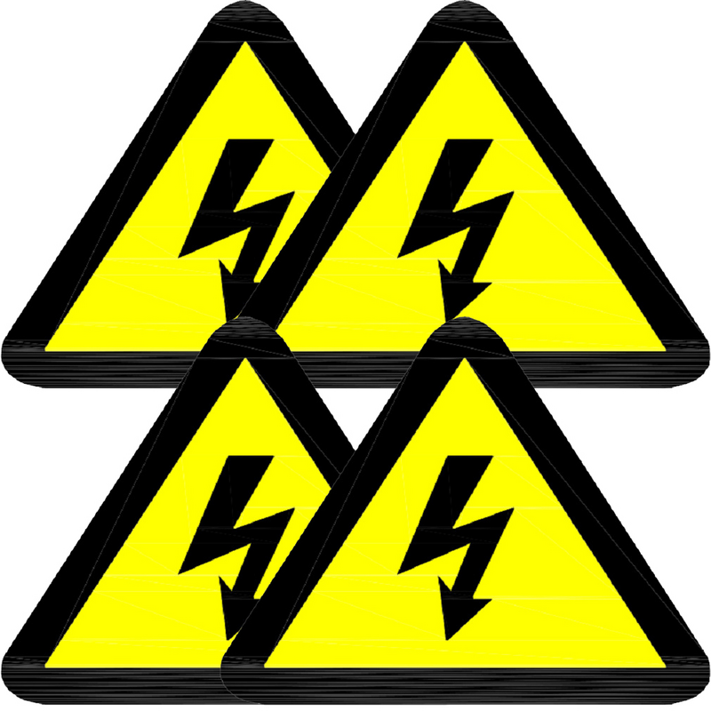 Etiquetas con logotipo para amortiguadores eléctricos, calcomanías para equipos, advertencia de alto voltaje, precaución, 20 hojas