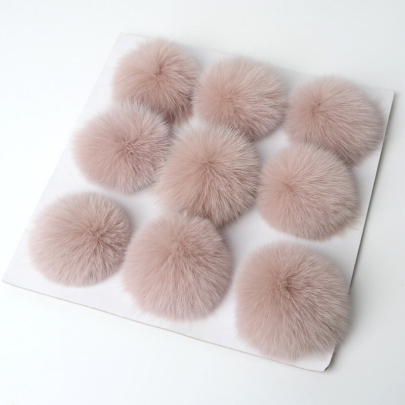 8cm DIY Real Fox Fur Poms Handmade Bag Keychain Pom Children Hat Scarf Shoe Fur Pompom Pompon Fur Balls DIY Jewelry Crafts