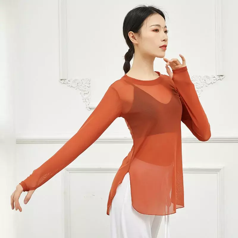 Erwachsene Mesh orientalischen Latin Bauchtanz Top transparente Bluse Hemd Kostüm zum Verkauf Frauen tanzen Kleidung Tänzer tragen Kleidung