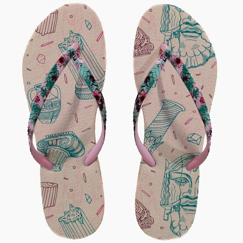 รองเท้าแตะสุดเท่สำหรับใส่กลางแจ้งของผู้หญิงรองเท้าแตะรูปก้างปลาพื้นเรียบ2024นุ่มใหม่สำหรับ Sandal jepit Fashion ชายหาดฤดูร้อน