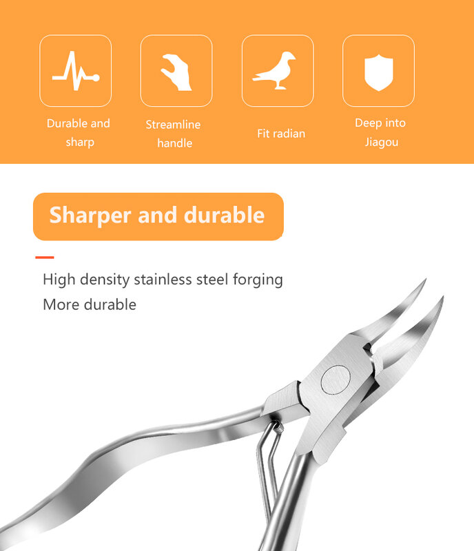 Nail groove special Nail Scissors Heavy Duty Thick Toe Nail Clippers Stainless Steel Manicure Pedicure Tools Trimmers TSLM2
