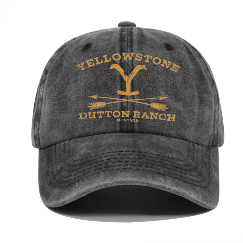 Czapka baseballowa z daszkiem Yellowstone Dutton Ranch Vintage sprana czapka Dutton daszek Unisex czapka typu Snapback daszek