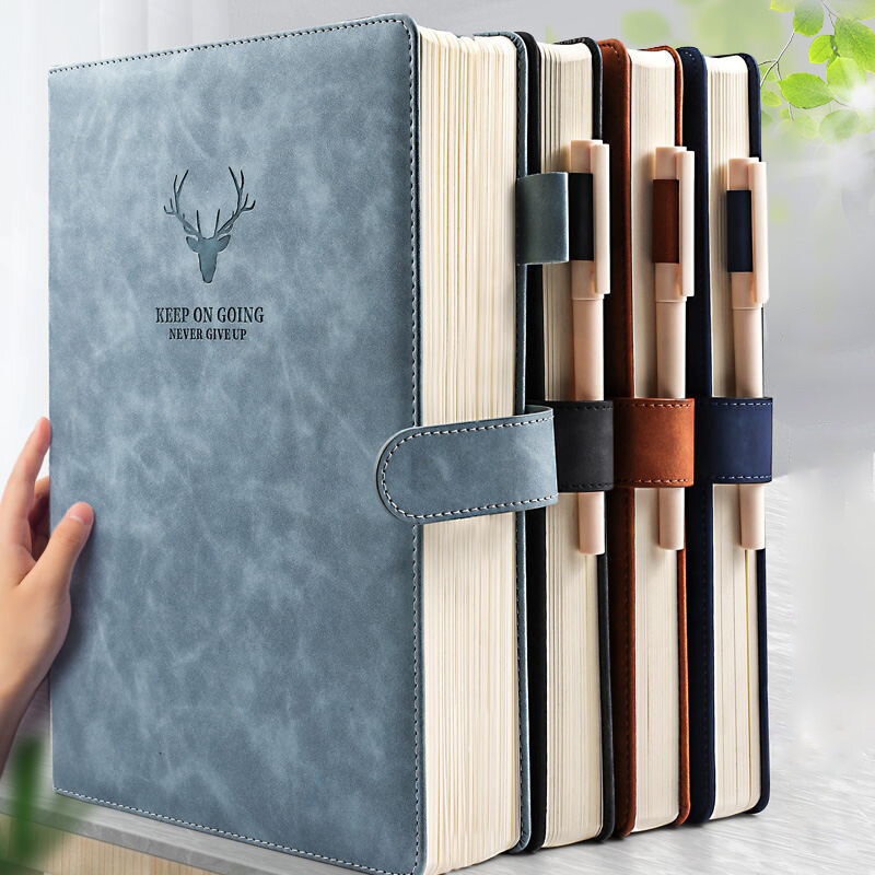A4A5 Notebook Notepad addensato Ultra-spesso Business Soft Leather Work Meeting Record Book Office Diary Sketchbook studenti Cute