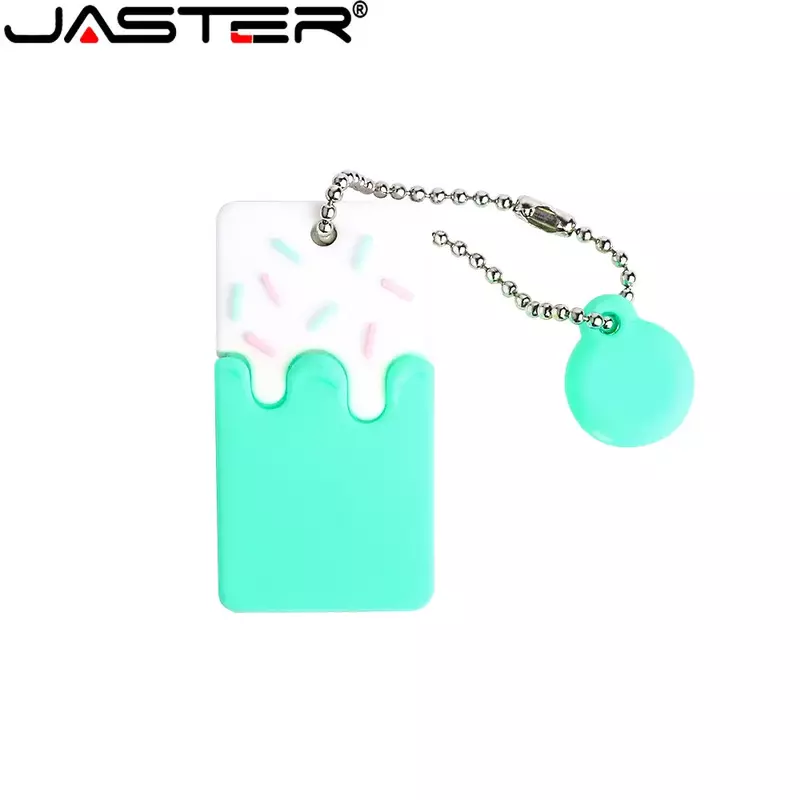JASTER Cute Cartoon Pastry Color USB 2.0 64GB Flash Drive 32GB Pen Drive Free Key Chain for Children Business Gift 16GB U Disk