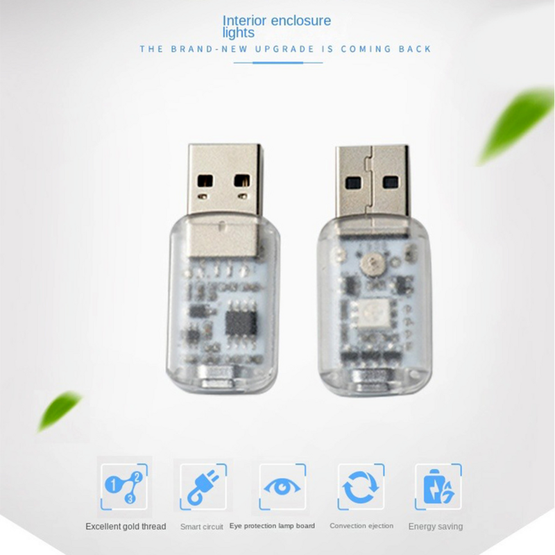 Mini 7-En-1 USB Lumière D'ambiance Tactile Musique Contrôle Mini Lampe Décorative LED Voiture Lumière Ambiante Coloré Veilleuse En Voiture