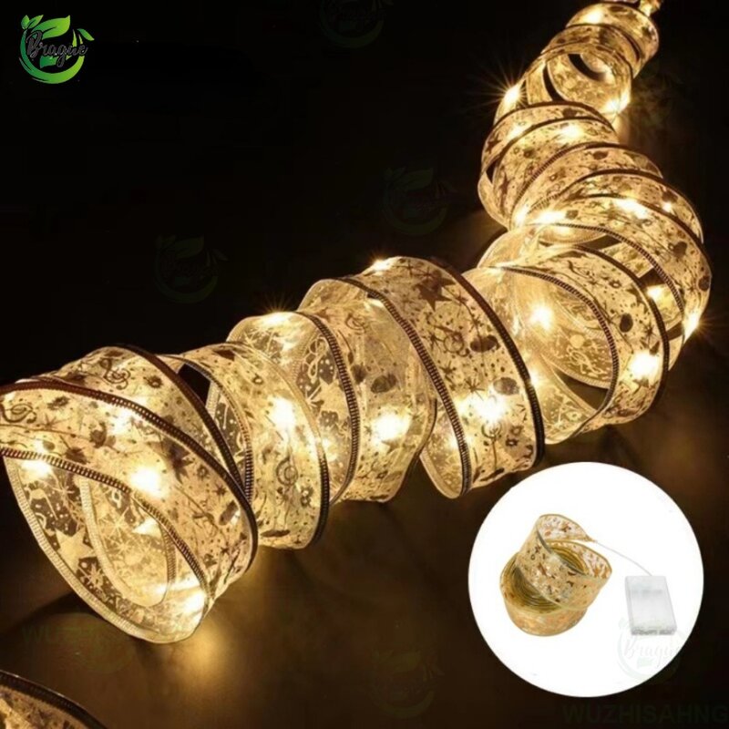 LED fata luce stringa nastro di natale filo di rame luci alimentato a batteria albero di natale matrimonio camera da letto confezione regalo decorazione