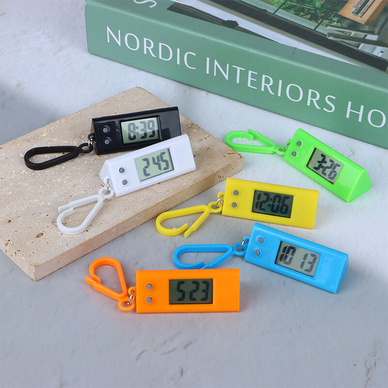 Mini elektronische Dreieck Digitaluhr Zeitanzeige Geschenk für Männer und Frauen Student Prüfung Uhr hängen Schlüssel bund