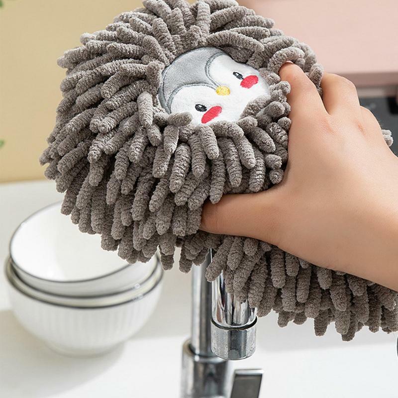 Super Absorbent Chenille Hand Towels for Bathroom with Hangings Loop Cute Hand Drying Towels Soft Hand Towels for  Bathroom