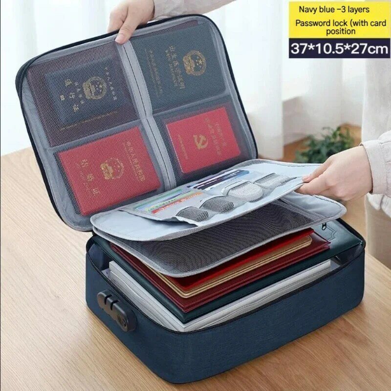 Многофункциональный портфель, Офисная водонепроницаемая сумка для хранения документов, органайзер для банковских карт и паспорта, аксессуары для путешествий