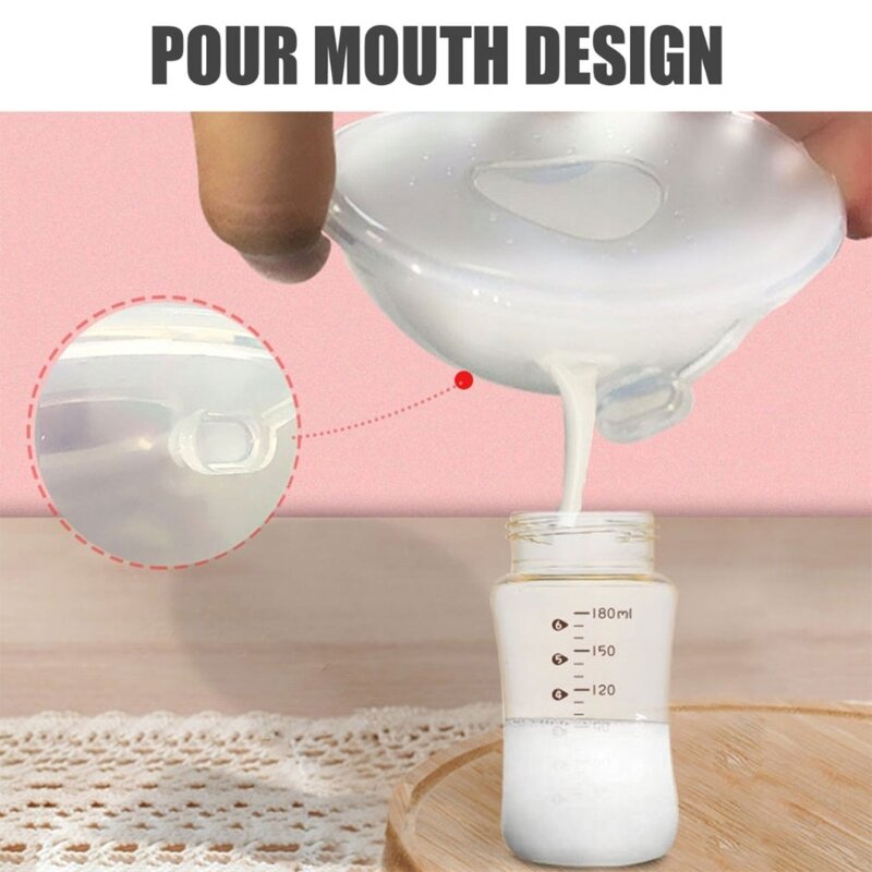 2x Nursing Cups Breast Shells  Silicone Milk Saver Breastmilk Collecter Milk Catcher for Breastfeeding Moms