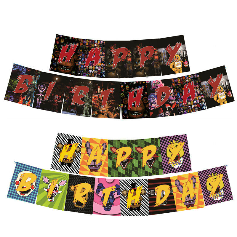 FNAF Five Nights Freddyed Birthday Party Decorations Kids Disposable Tableware Cup Plate Napkin Straw Baby Shower Supplies Event
