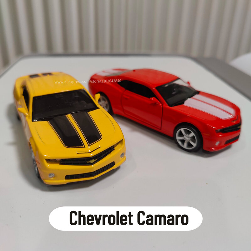 1:36 Chevrolet Camaro โมเดลรถโมเดลรถเหล็กรถของเล่นตกแต่งภายในบ้านของขวัญเด็กผู้ชาย