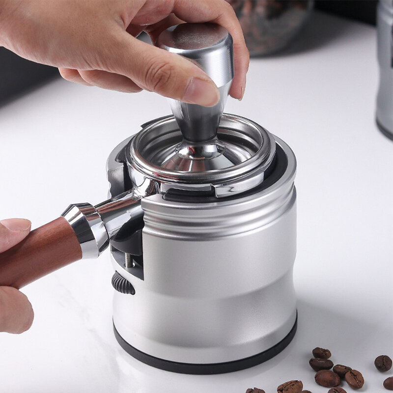 Portafiltro per caffè Espresso Tamper Stand Base regolabile manico per caffè in alluminio Tamper per 51/53/58mm portafiltri strumenti