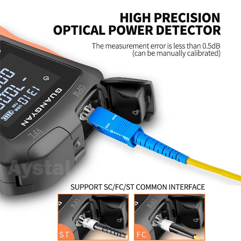 6 in 1 Optical Fiber Power Meter High Precision Rechargeable OPM G8 Visual Fault Locator Network Cable Test Line Finder VFL