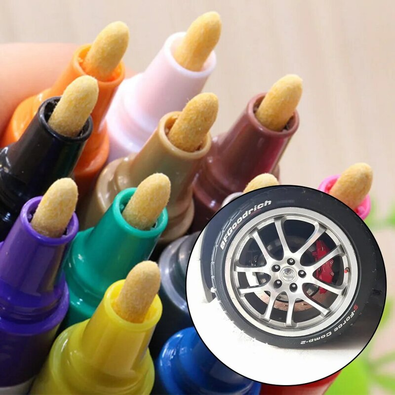 Pintura mais limpa pneu da roda do carro pintura oleosa caneta pneu de borracha automóvel polidores metal marcador permanente graffiti toque risco cera molhada