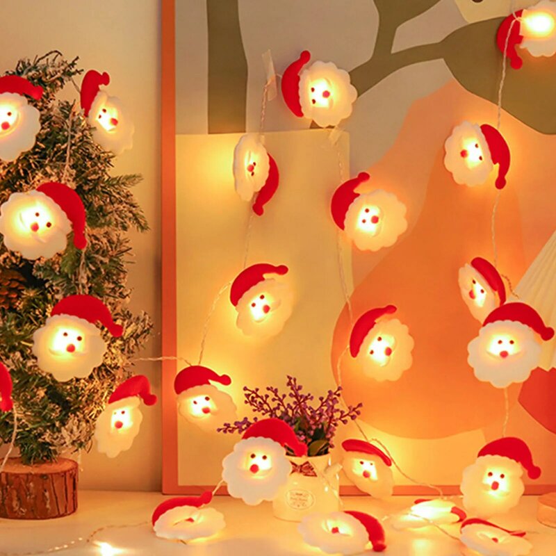 Christmas Snowman Santa String Lights Full of Warm Atmosphere Sense String Lights for Family Friend Neighbor Gift