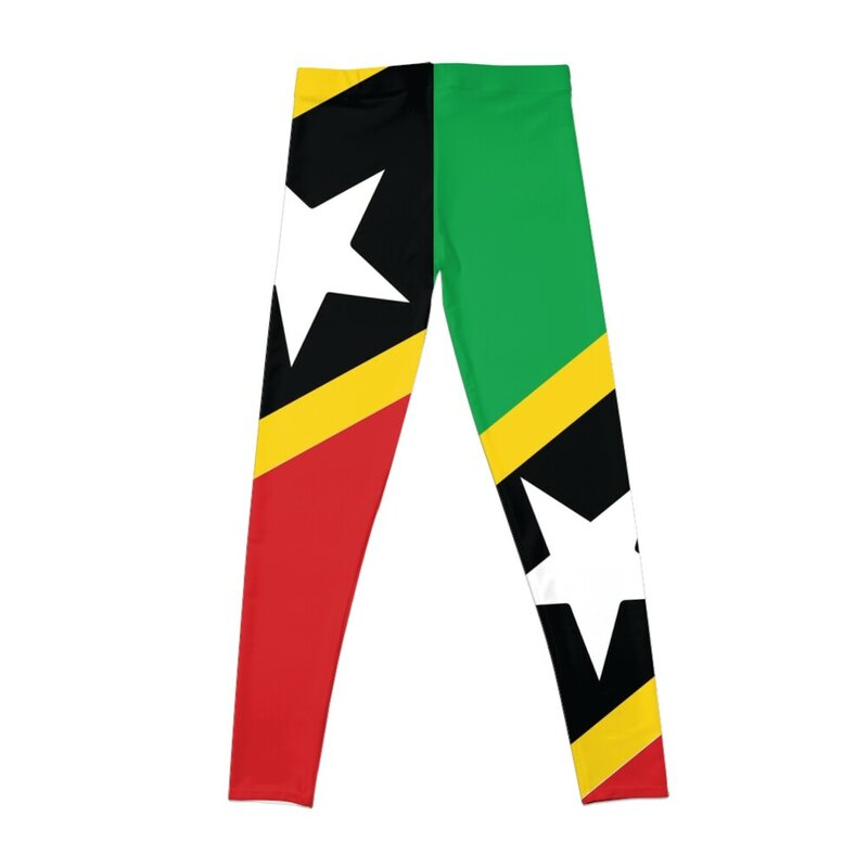 St Kitts e Nevis Leggings con bandiera nazionale abbigliamento Fitness abbigliamento da allenamento per donna abbigliamento da ginnastica per donna
