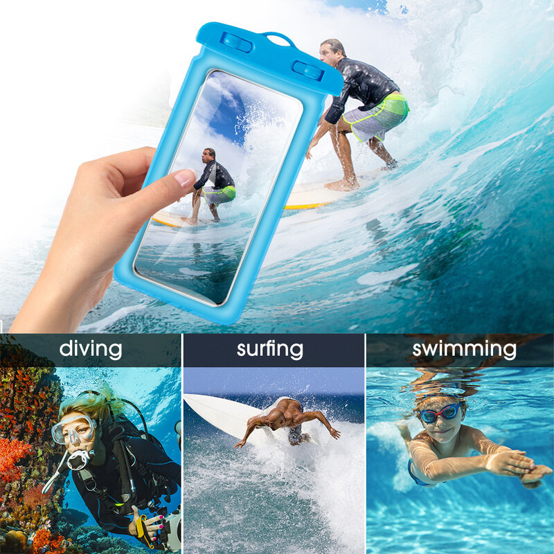 Floating Airbag Waterproof Swim Bag Phone Case For iPhone Samsung Xiaomi Huawei Cover