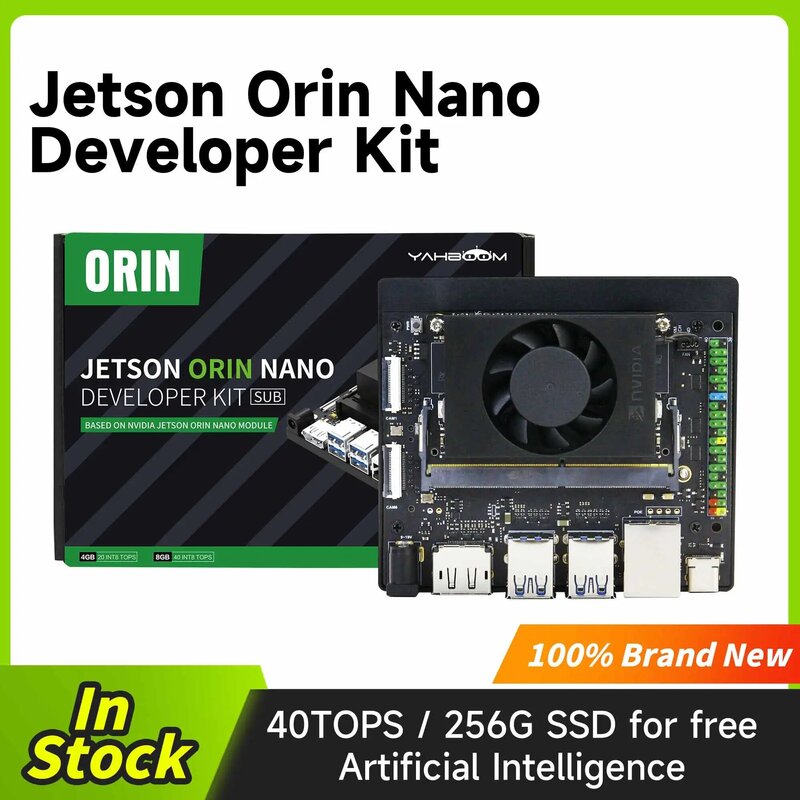 Yahboom Jetson Orin Nano Developer Kit, baseado no módulo NVIDIA Core, placa de desenvolvimento incorporada, Python OS AI Deep Learning