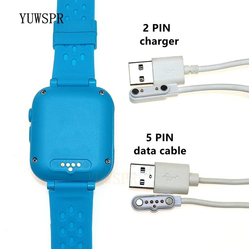 USB magnetyczny 2 Pin ładowania 5 Pin kabel do transmisji danych Clip-on ładowarka do lokalizator GPS dla dzieci inteligentny zegarek LT21 LT31 Q12 Q19 K9 T16 DF33
