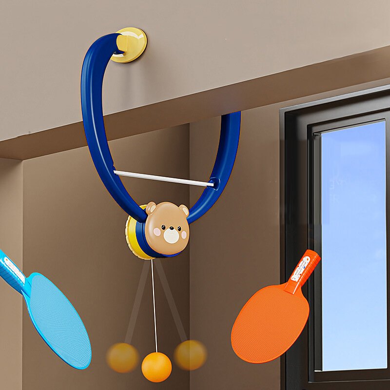 Hangende Tafeltennistrainer Met Racket Mini Badminton Tennisbal Ouder-Kind Interactief Spel Indoor Outdoor Kindersportspeelgoed