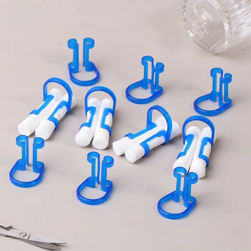 Grampo dental ortodôntico do rolo do algodão, ferramenta azul plástica do isolador, suporte descartável, fontes do laboratório da clínica do dentista, 10Pcs