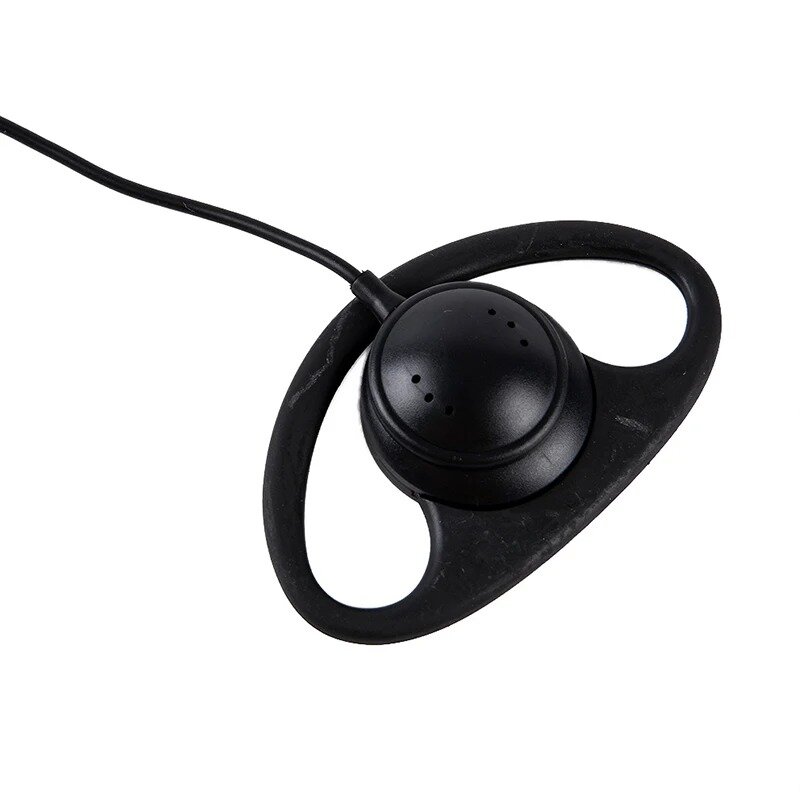 Baofeng-auriculares con forma de D para walkie-talkie, cascos suaves con gancho para la oreja, 2 pines, PTT con micrófono, para UV-5R, 888S, 777S, 666S, BF
