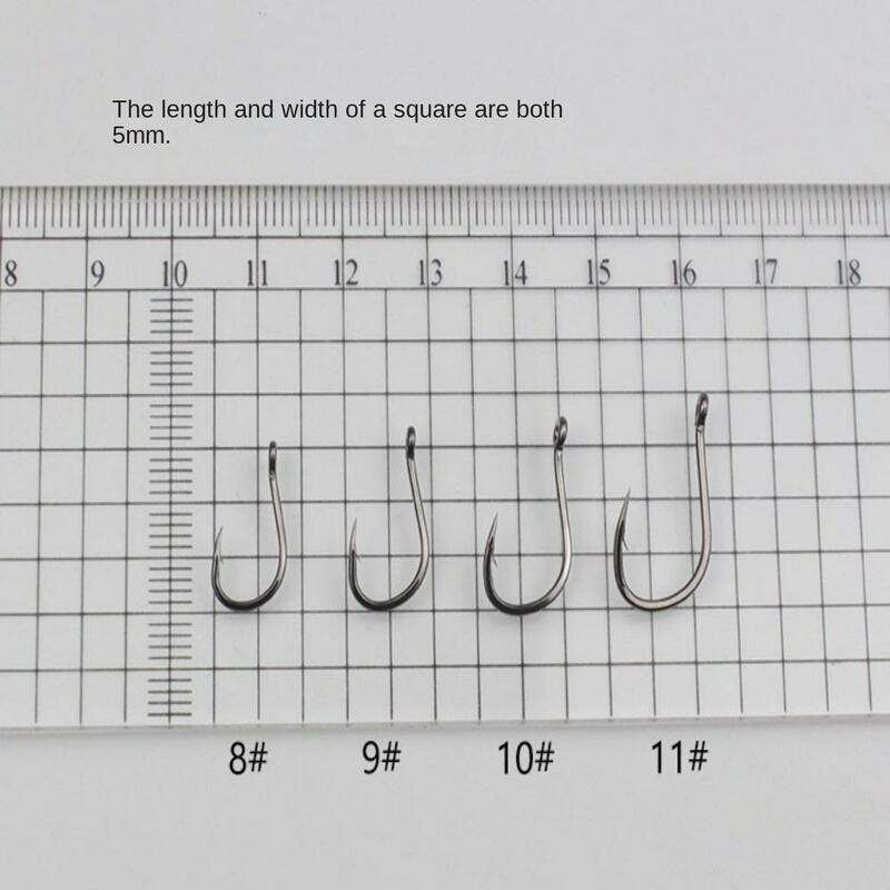50PCS High Carbon Steel Fishing Hook Lures Carp Sharpened with Barb Barbed Carp Hooks Thick Strong Single Fishhook Sea Fishing