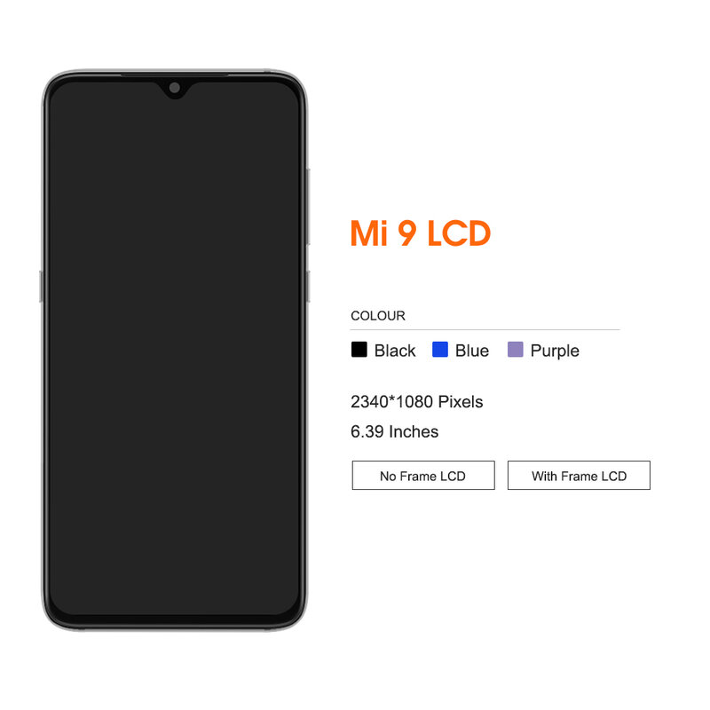 Ban Đầu 6.39 ''Màn Hình Thay Thế Cho Xiaomi Mi 9 Màn Hình Cảm Ứng LCD Bộ Số Hóa Có Khung Lắp Ráp Dành Cho Xiaomi MI9 Màn Hình Hiển Thị